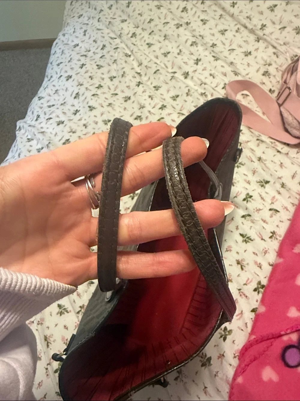 Louis Vuitton Brown Damier Ebene Tote with Red Interior